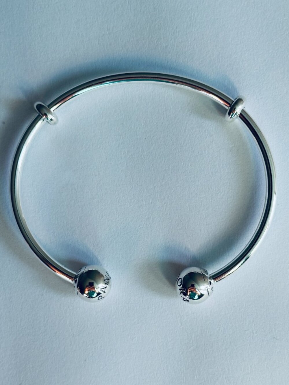 Pandora Open Bangle Bracelet Sterling Silver / Pandora Silver Charms - Picture 4 of 6